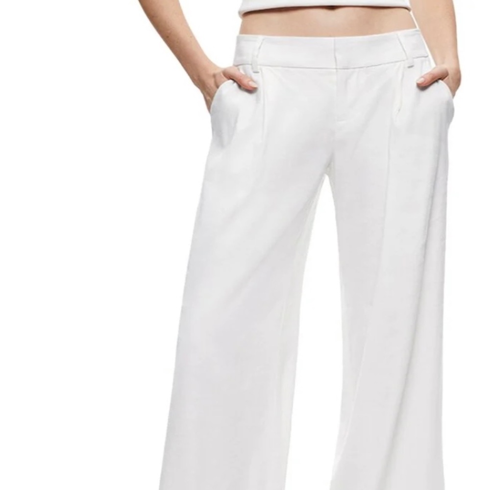 ALICE + OLIVIA ERIC LINEN-BLEND PANT
